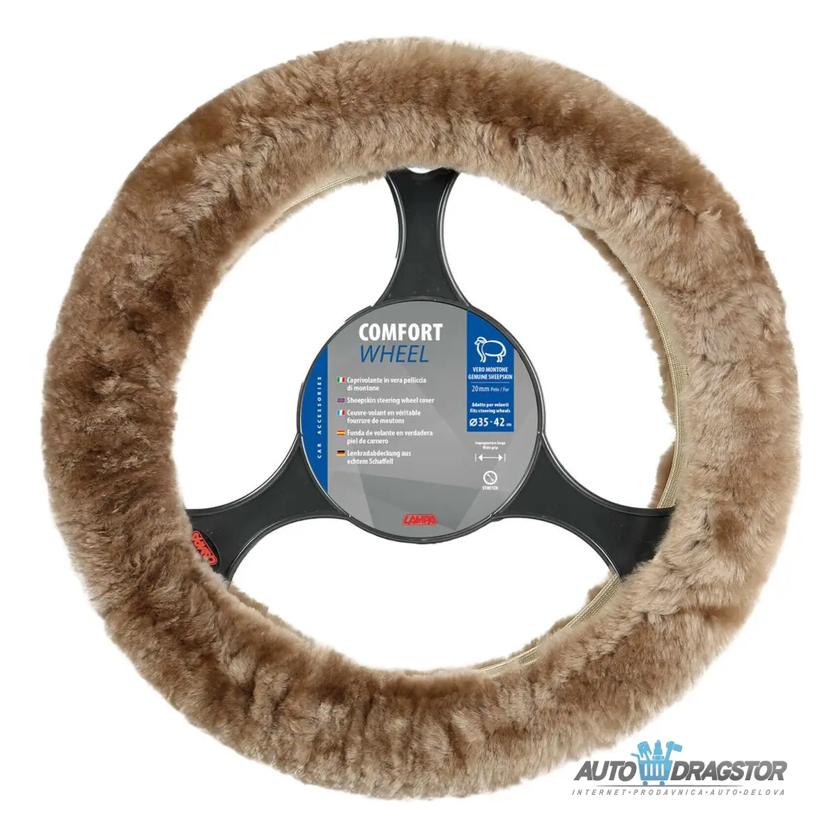 OBLOGA VOLANA 35-42CM OD PRAVOG OVCIJEG KRZNA BRAON 