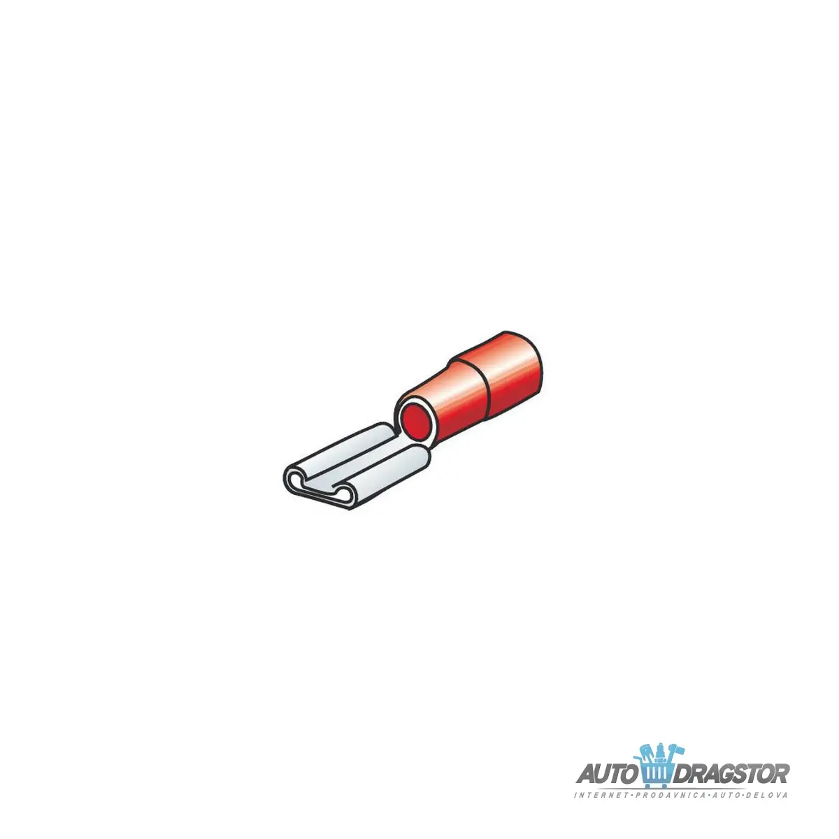 IZOLOVANE FASTON KABLOVSKE PAPUČICE RAVNE ŽENSKE CRVENE 6,3x0,8 mm ZA KABLOVE 0.5-1.5mm2 10KOM 