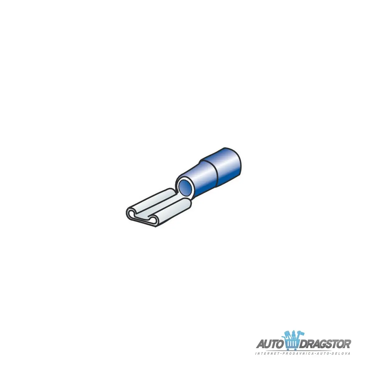 IZOLOVANE FASTON KABLOVSKE PAPUČICE RAVNE ŽENSKE PLAVE 6,3x0,8 mm ZA KABLOVE 1.5-2.5mm2 10KOM 