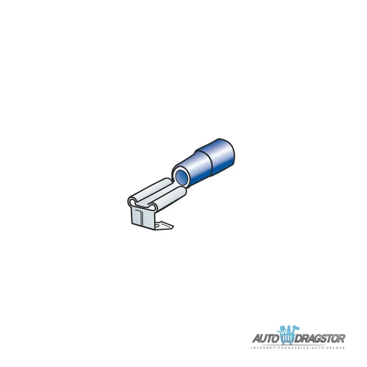 KABLOVSKA STOPA BUKSNA DUPLA MUŠKO/ŽENSKA 6.3x0.8mm ZA KABLOVE 1.5-2.5m2 10KOM PLAVA 