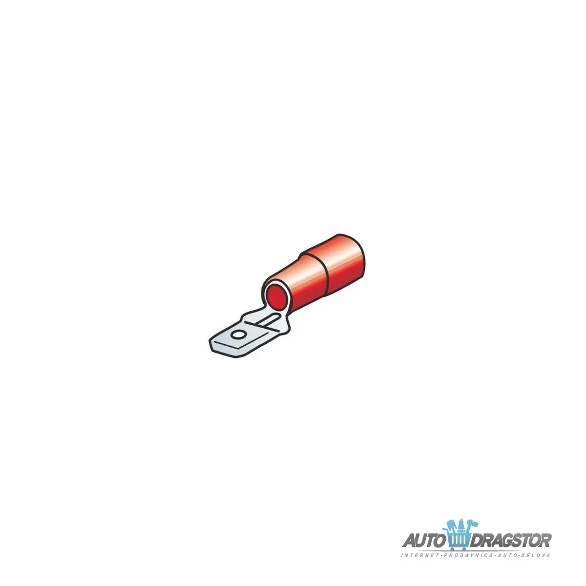 KABLOVSKA MUŠKA BUKSNA RAVNA 6.3x0.8mm ZA KABLOVE 0.5-1.5m2 CRVENA 10KOM 