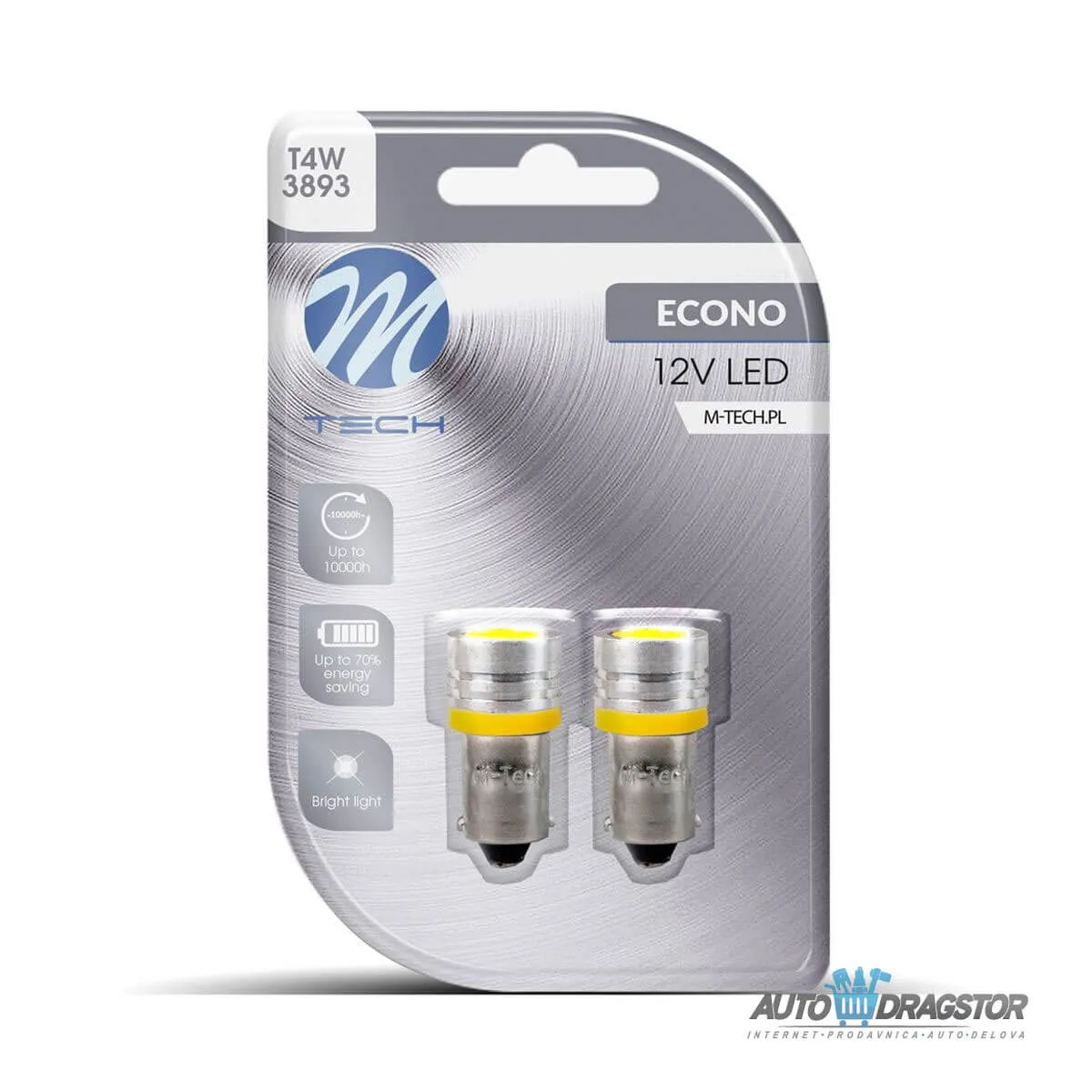 SIJALICA 12V T4 BA9s HP 1xLED 2KOM SA ŽUTIM KUĆIŠTEM 