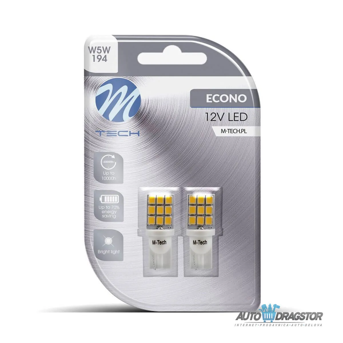 SIJALICA 12V W5W W2.1X9.5D LED 9xSMD2835 2KOM BELA 