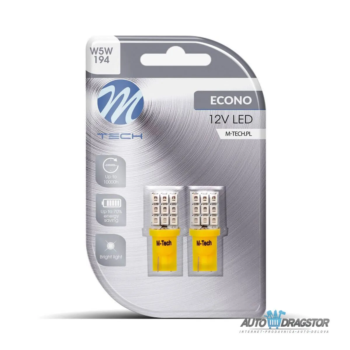 SIJALICA 12V W5W W2.1X9.5D LED 9xSMD3528 2KOM ŽUTA 