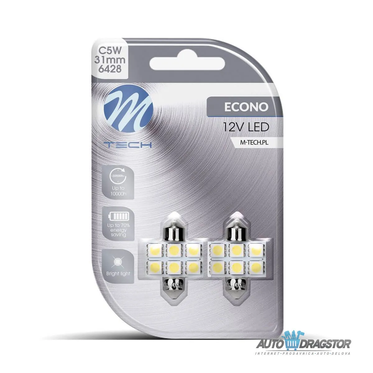 SIJALICA 12V SULFIDNA C5W,C10W SV 8.5 31mm LED 2KOM 