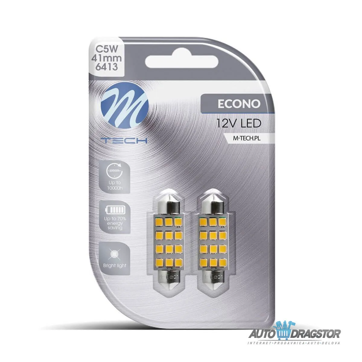 SIJALICA 12V SULFIDNA C5W 12xSMD3528 LED 2KOM 41mm 