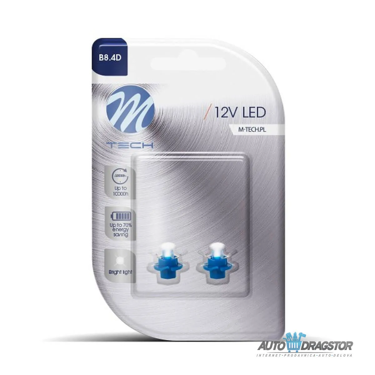 SIJALICA 12V T5 B8.4d LED CONCAVE BLUE 2KOM 