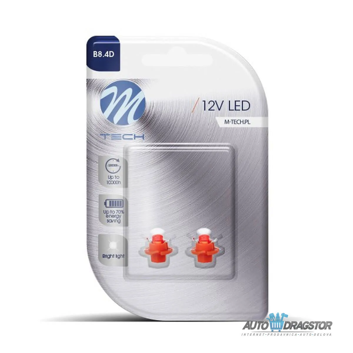 SIJALICA 12V T5 B8.4d LED CONCAVE CRVENA 2KOM 