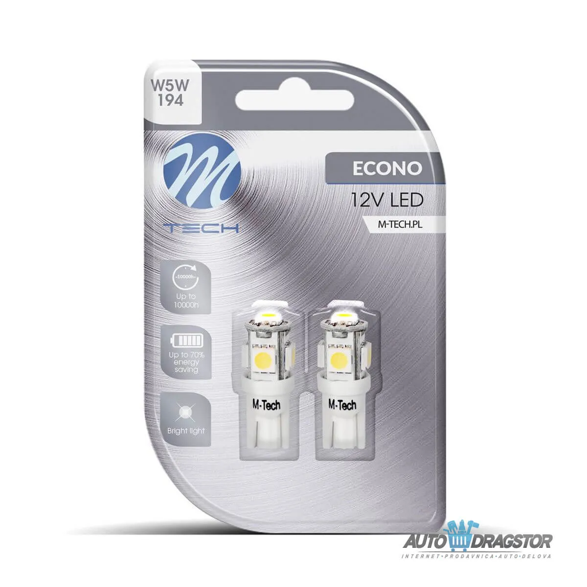 SIJALICA 12V W5W W2.1X9.5D LED 5xSMD5050 2KOM 