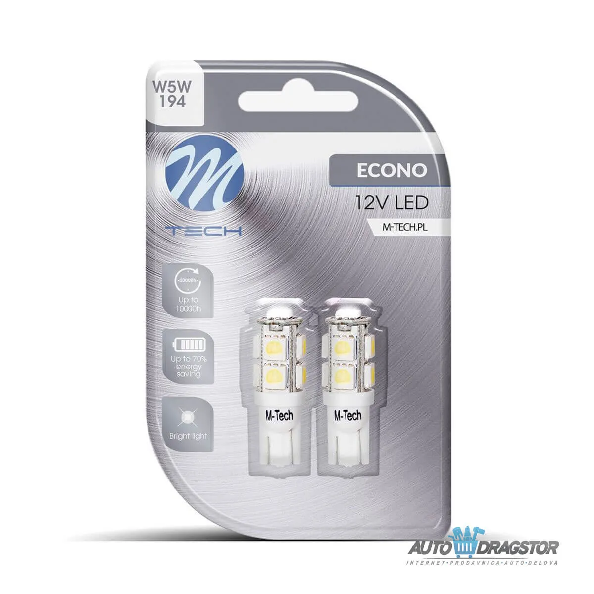 SIJALICA 12V W5W W2.1X9.5D LED 9xSMD5050 2KOM 