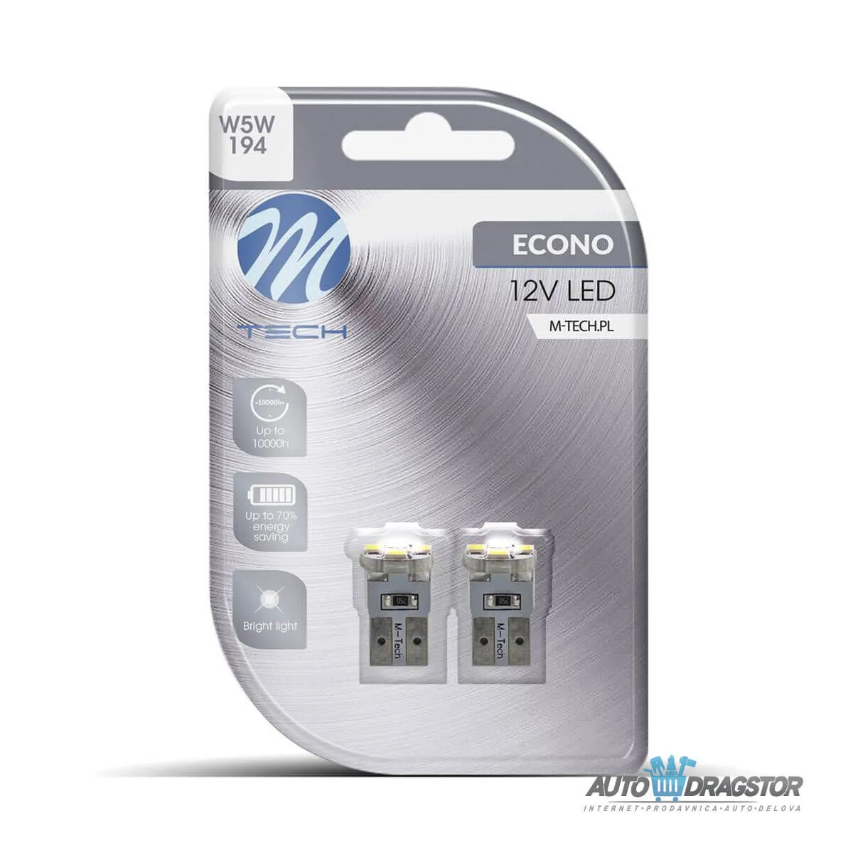 SIJALICA 12 W5W W2.1x9.5d LED 4xSMD2835 BELA 2KOM 