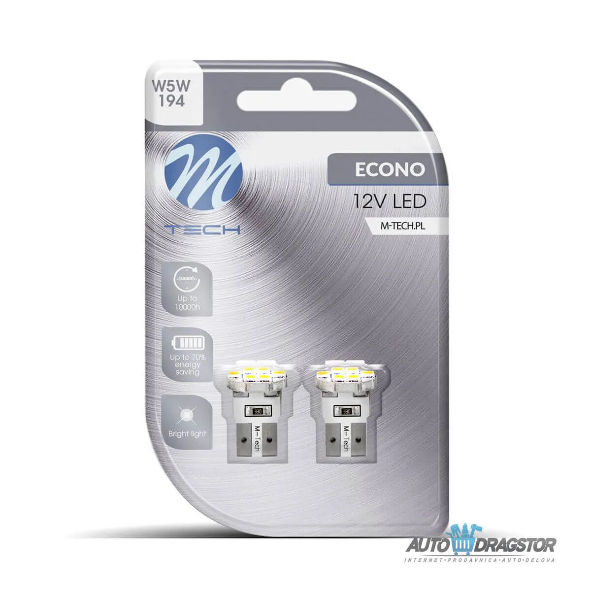 SIJALICA 12V W5W W2.1x9.5d LED 6xSMD2835 BELA 2KO 