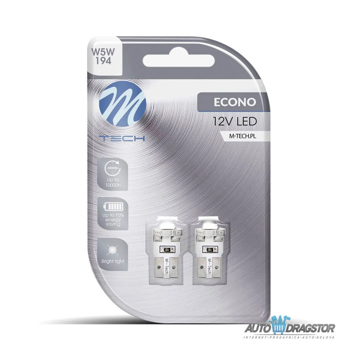 SIJALICA 12V W5W W2.1x9.5D LED 1xSMD5050 2KOM 