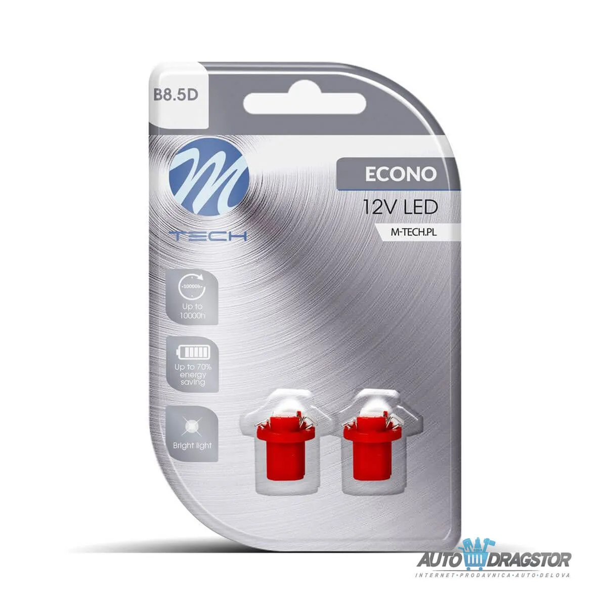 SIJALICA 12V T5,R5 B8.5D LED 1xSMD5050 CRVENA 2KOM 