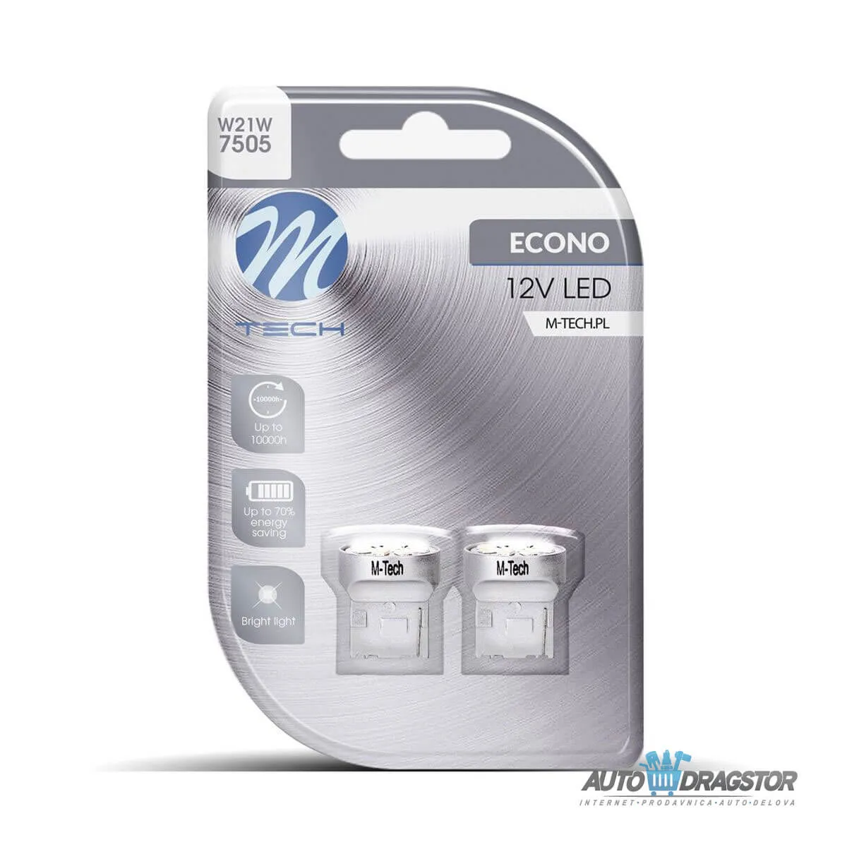 SIJALICA 12V T20 W21 W3x16d LED 9xSMD2835 BELA 2KOM 