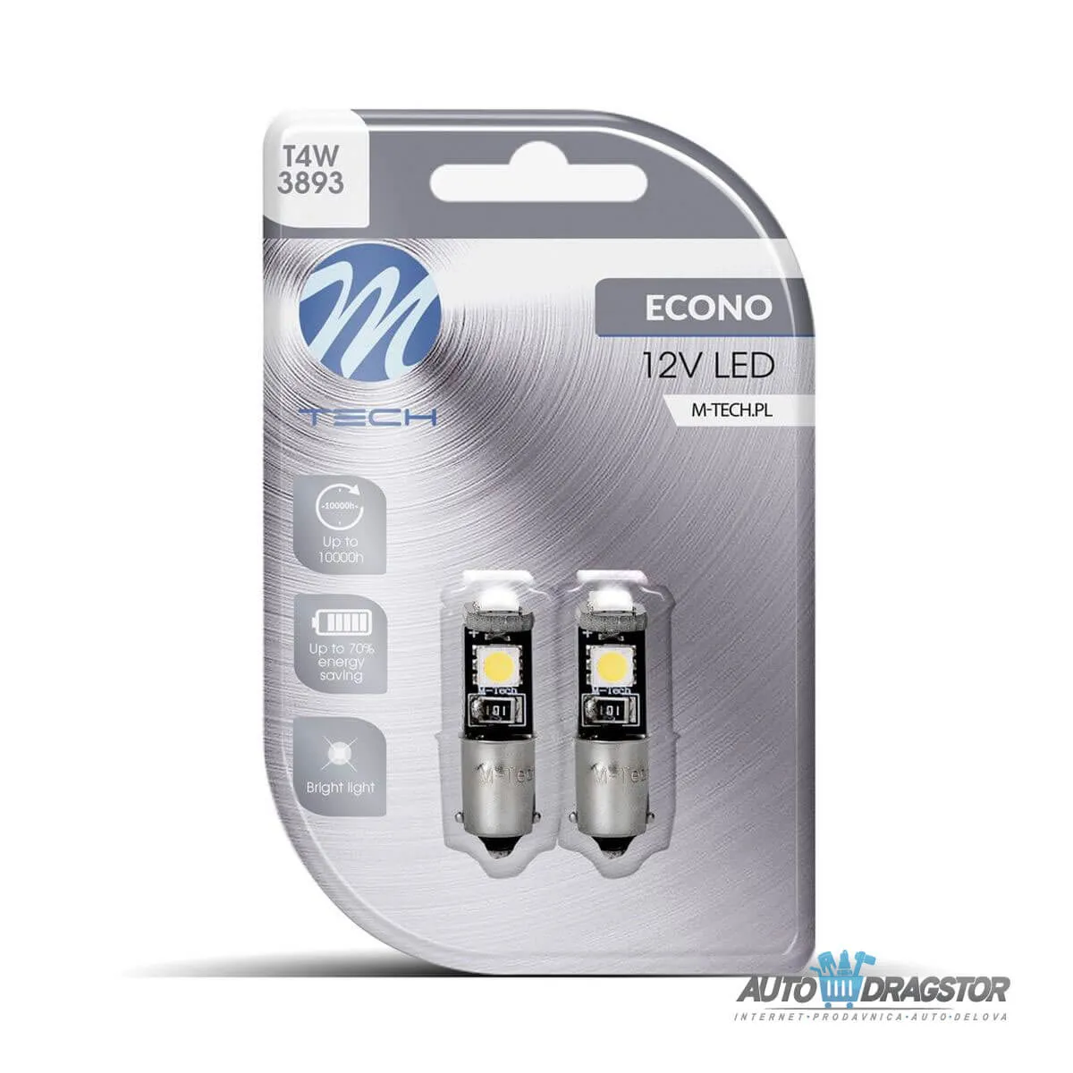 SIJALICA 12V T4W Ba9s CANBUS LED 3xSMD5050 BELA 2KOM 