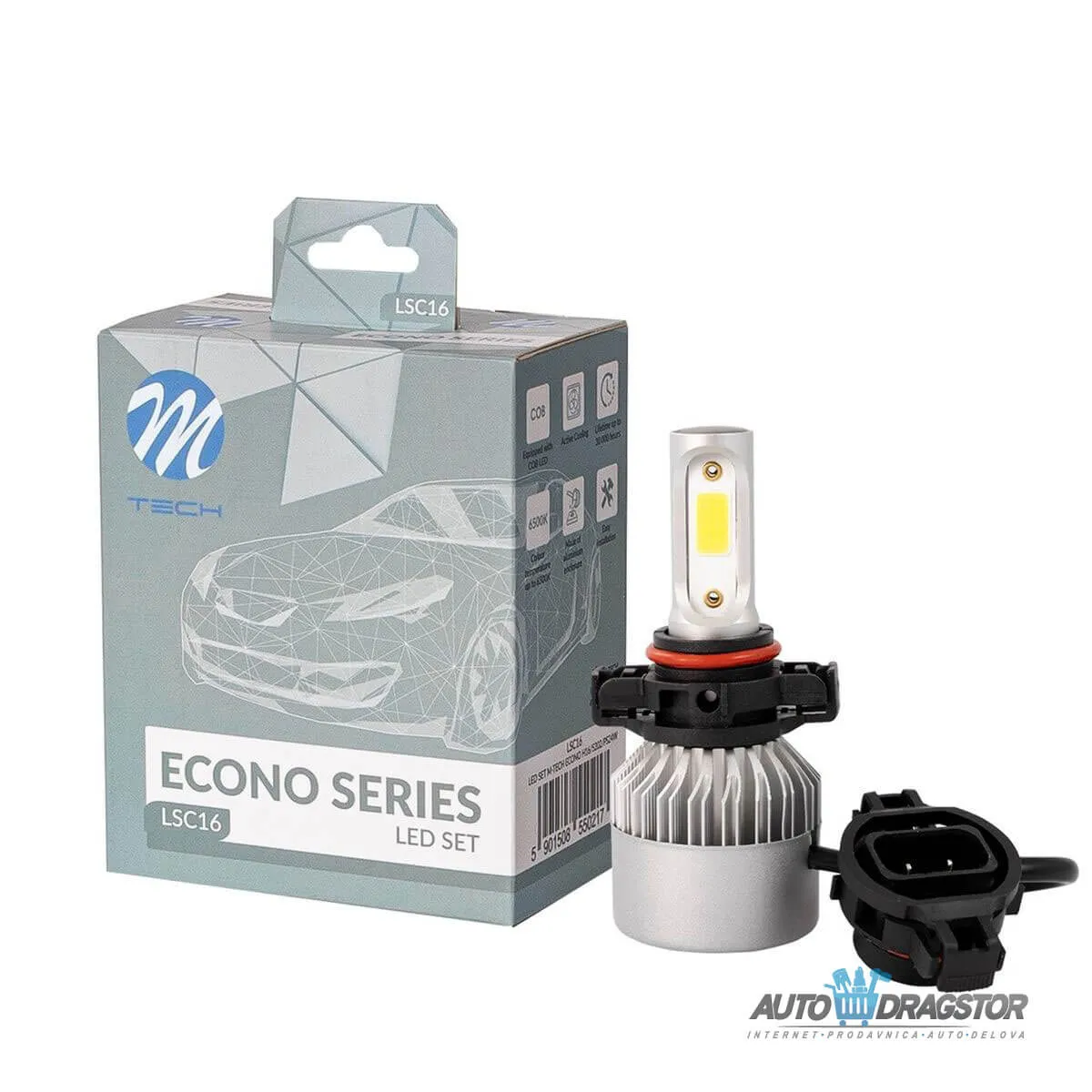 SIJALICA 12V H16 80W LED 6500L/10000LM SET 2KOM 