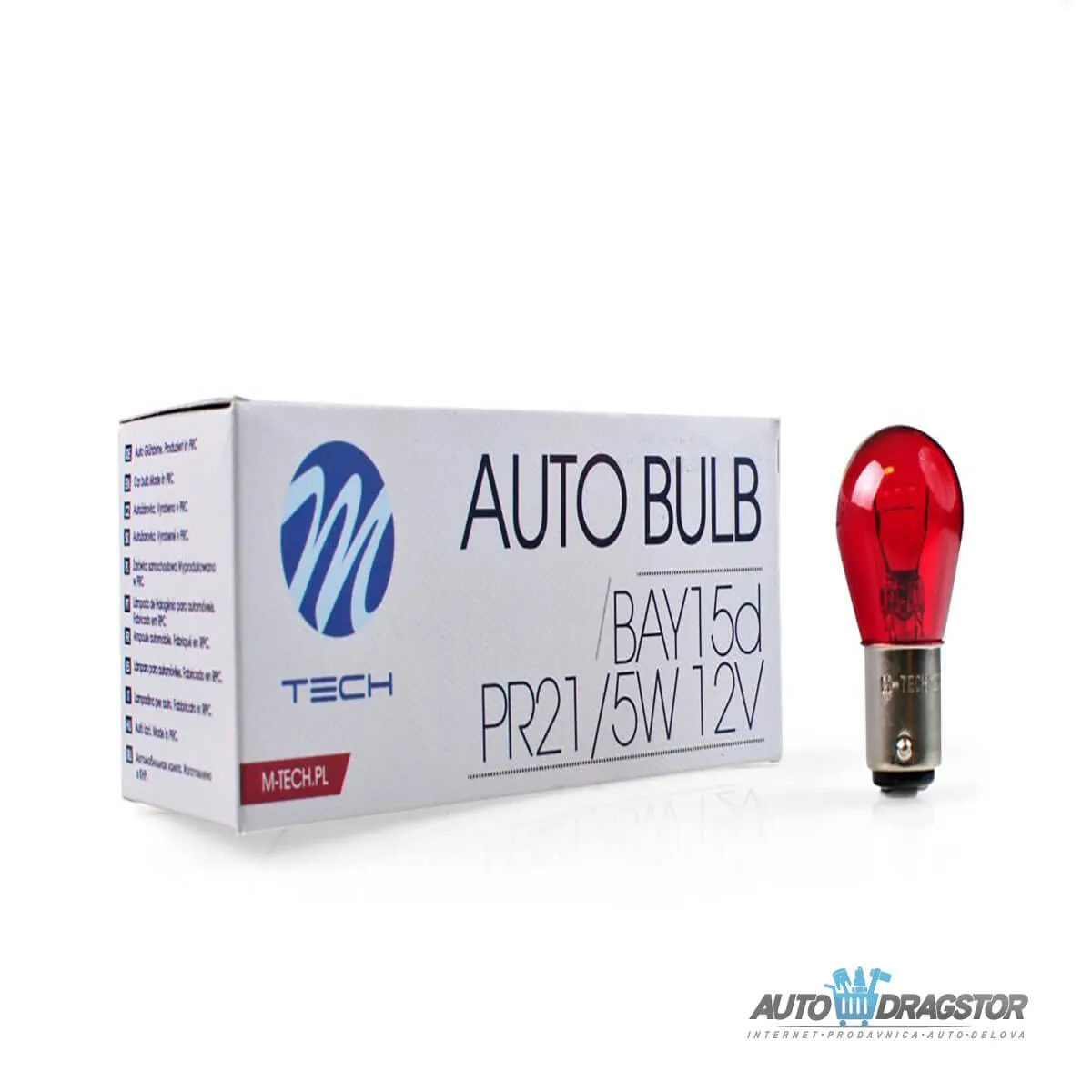 SIJALICA 12V 21/5W BAY15D CRVENA 