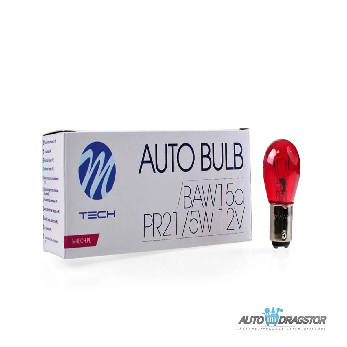 SIJALICA 12V PR21/5W BAW15d CRVENA 