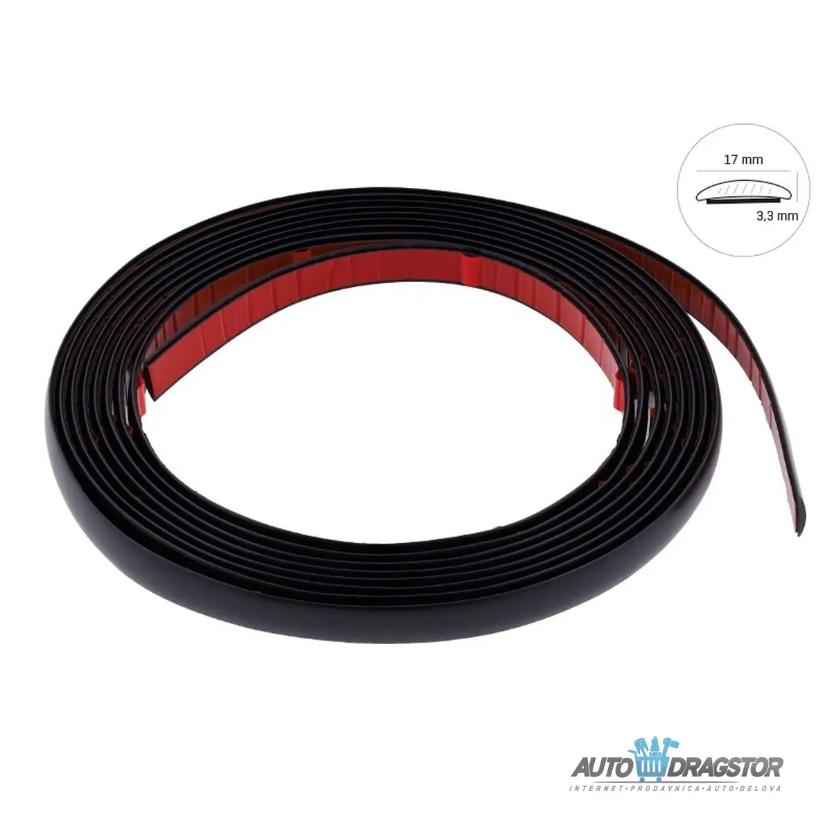 DEKORATIVNA MAT CRNA LAJSNA 17MMx5M 