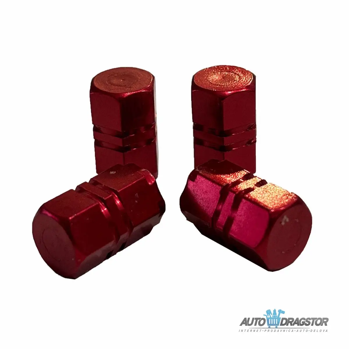 KAPICE VENTILA ALUMINIJUMSKE 4KOM CRVENE 