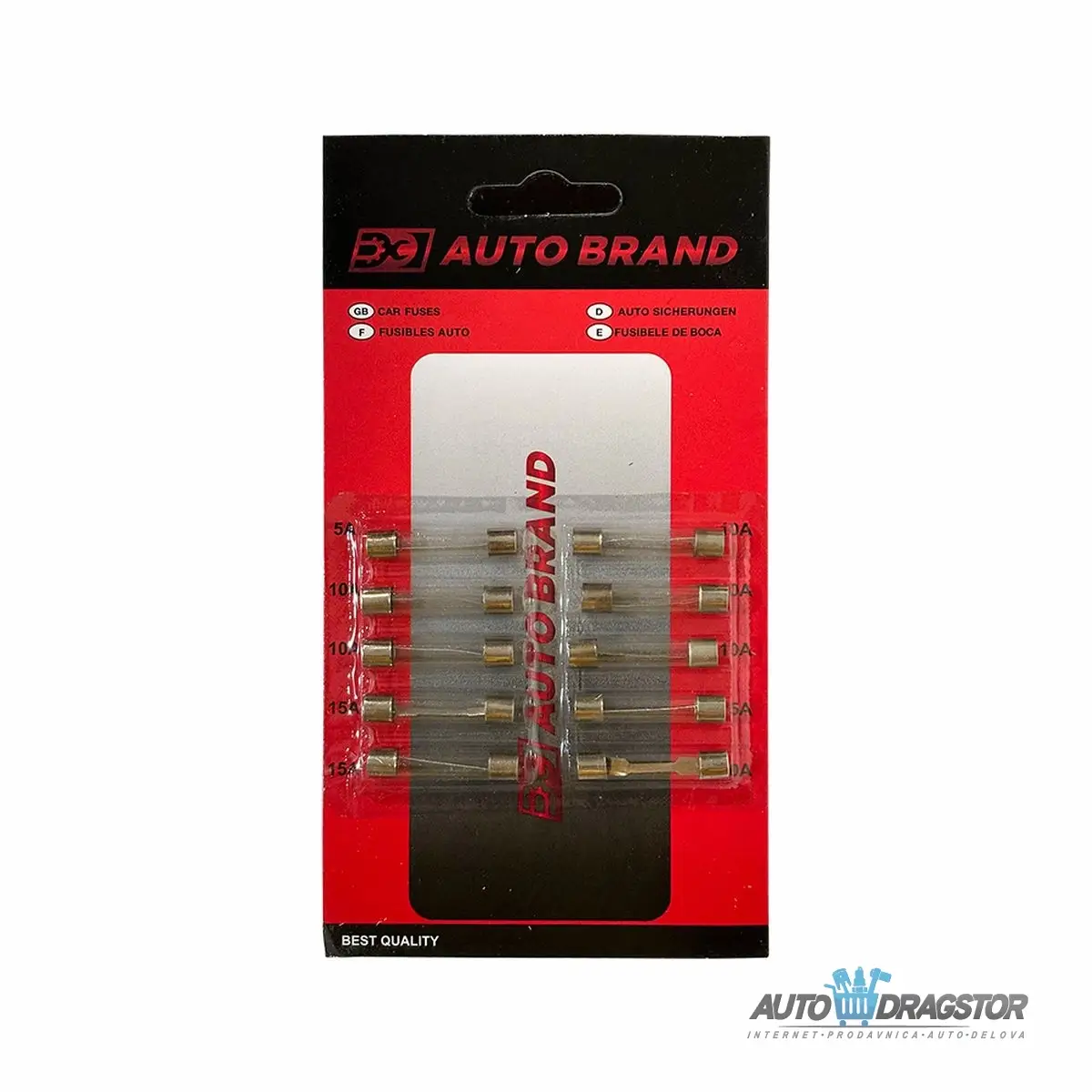 SET STAKLENIH OSIGURACA 1/2/3/5/6.3A 10KOM 