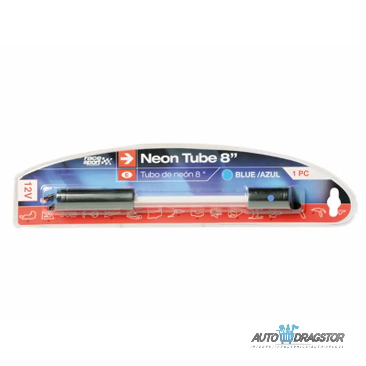 NEONSKA LAMPA NA AUTO UPALJAC 12V 36,8x6 x3,2 cm PLAVO SVETLO 