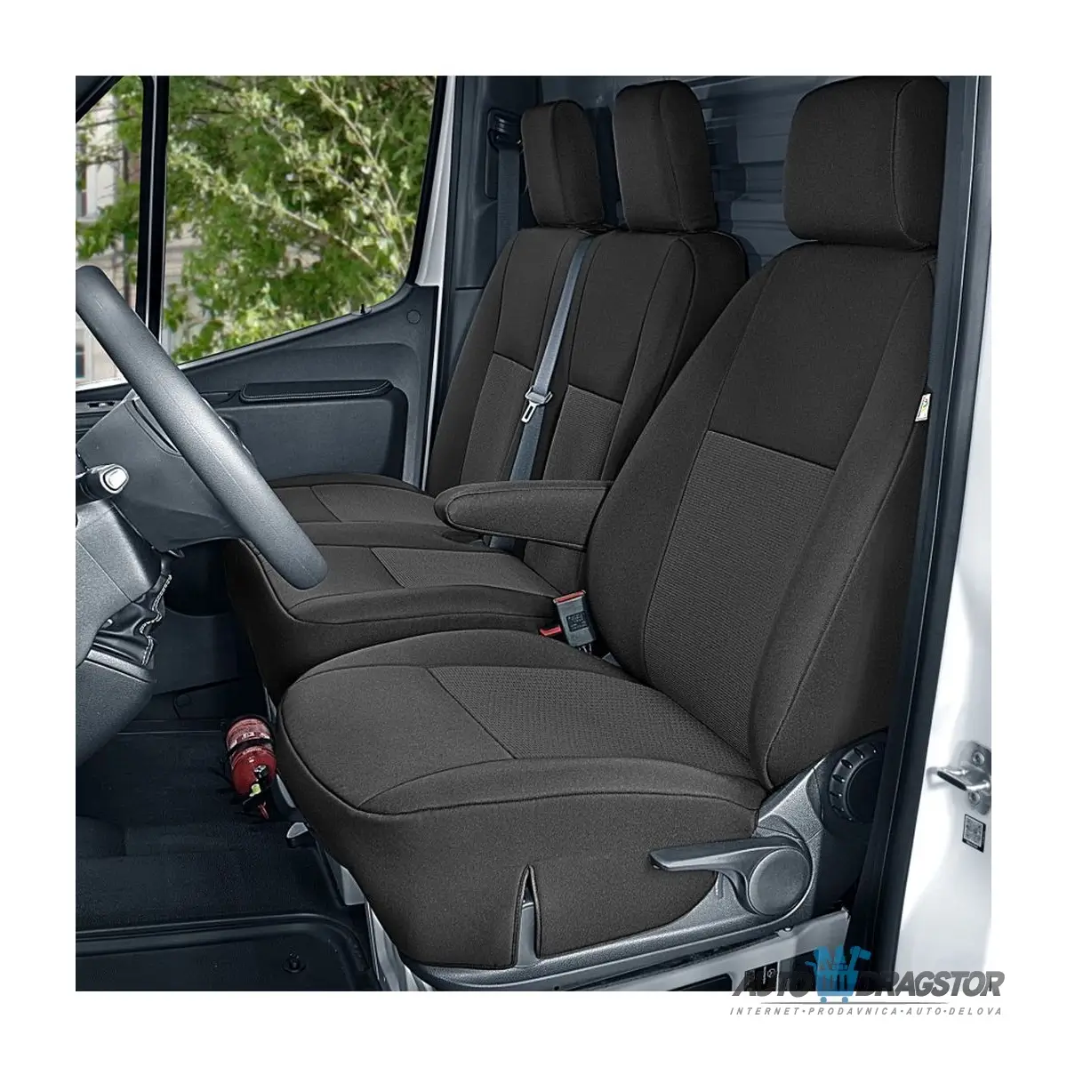 PRESVLAKE ZA PREDNJA SEDISTA 1+2 CRNE ZA MERCEDES SPRINTER (W907) 2018- 