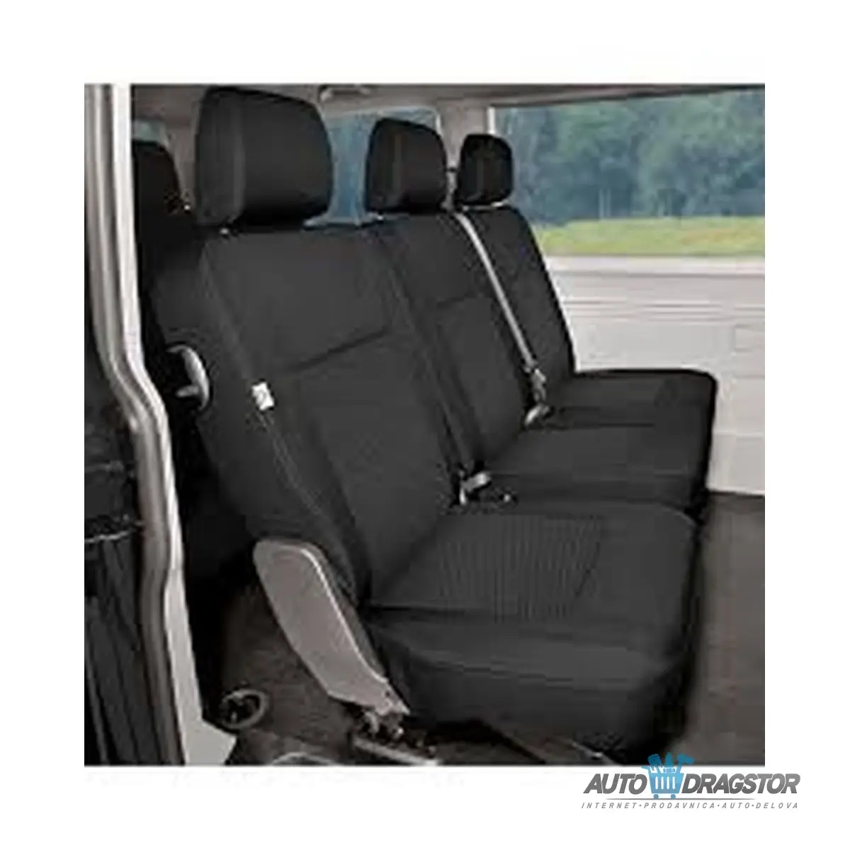 PRESVLAKE ZA ZADNJA SEDISTA CRNE DRUGI RED 1+2 VW T6 2015- 