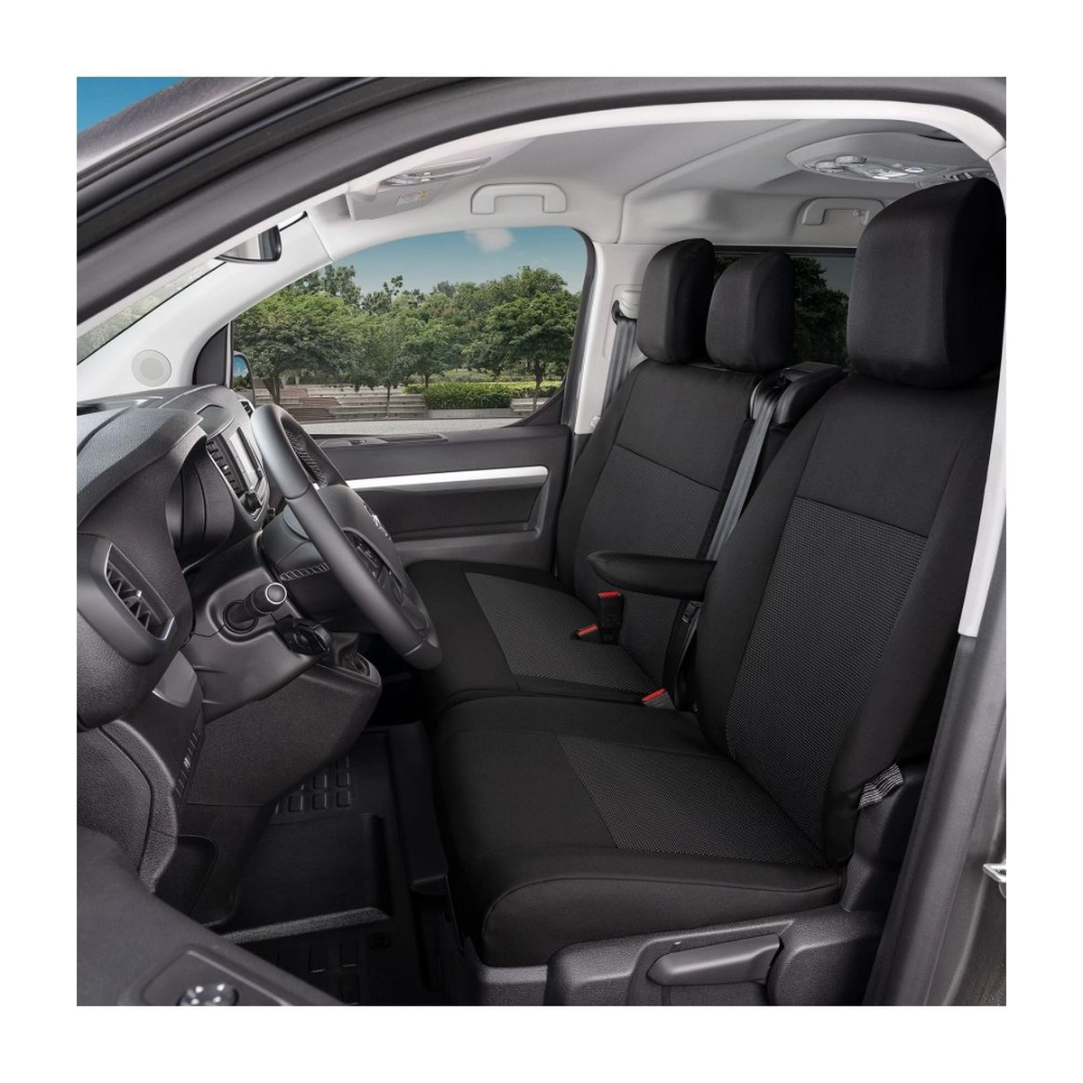 PRESVLAKE ZA PREDNJA SEDISTA CRNE 1+2 PEUGEOT EXPERT/TRAVELLER 2016-/CITROEN JUMPY/SPACE TUERER 2016-/OPEL VIVARO/ZAFIRA LIFE 2019-/TOYOTA PROACE/PROACE VERSO 2016- 