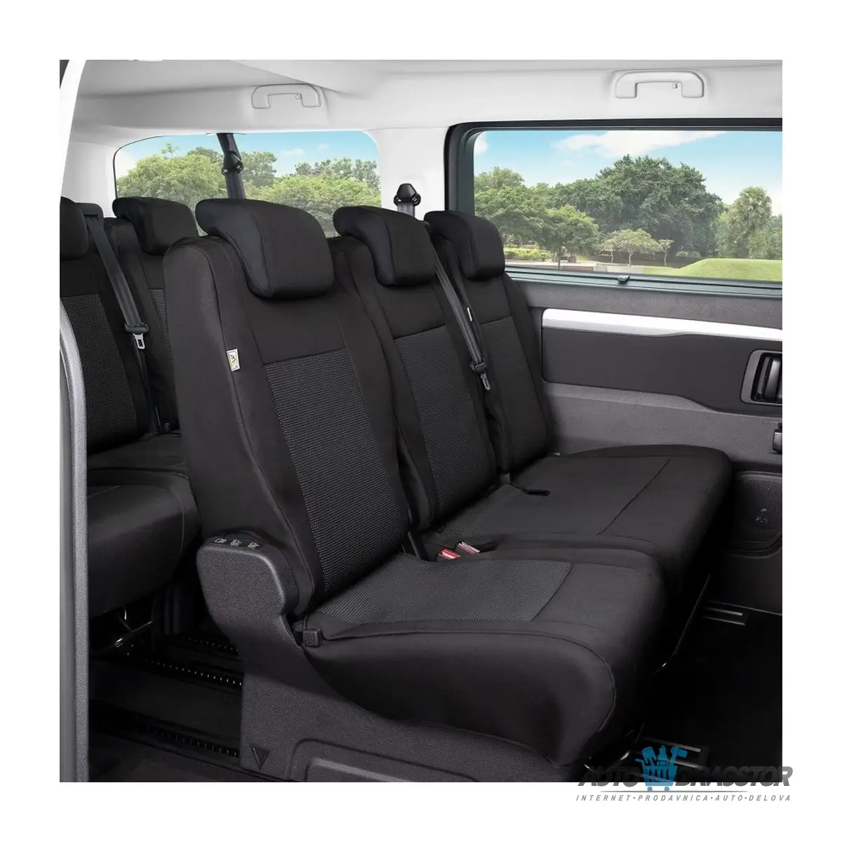 PRESVLAKE ZA ZADNJA SEDISTA CRNE 1+2 PEUGEOT EXPERT/TRAVELLER 2016-/CITROEN JUMPY/SPACE TUERER 2016-/OPEL VIVARO/ZAFIRA LIFE 2019-/TOYOTA PROACE/PROACE VERSO 2016- 