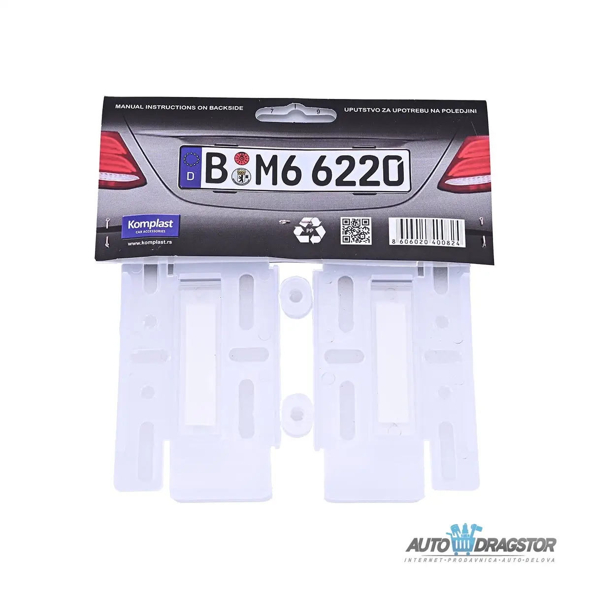 PLASTIČNI NEVIDLJIVI OKVIR ZA REGISTARSKU TABLICU PROVIDNI SET 2KOM 