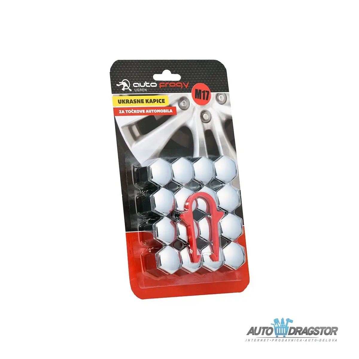 SET POKLOPACA ZA ŠRAFOVE TOCKA HROM 16 KOM 17mm 