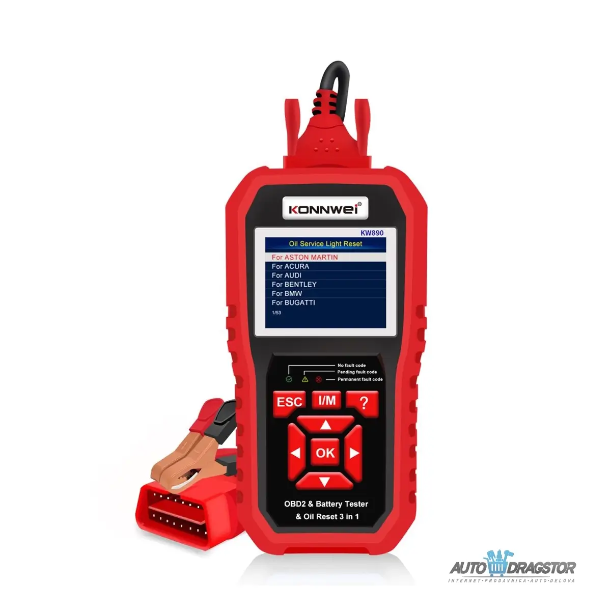 3u1 UNIVERZALNI OBD2 DIJAGNOSTIČKI SKENER I AKUMULATOR TESTER SA OPCIJOM RESETA LAMPICE ZA SERVIS ZA AUTOMOBILE I MOTORE 
