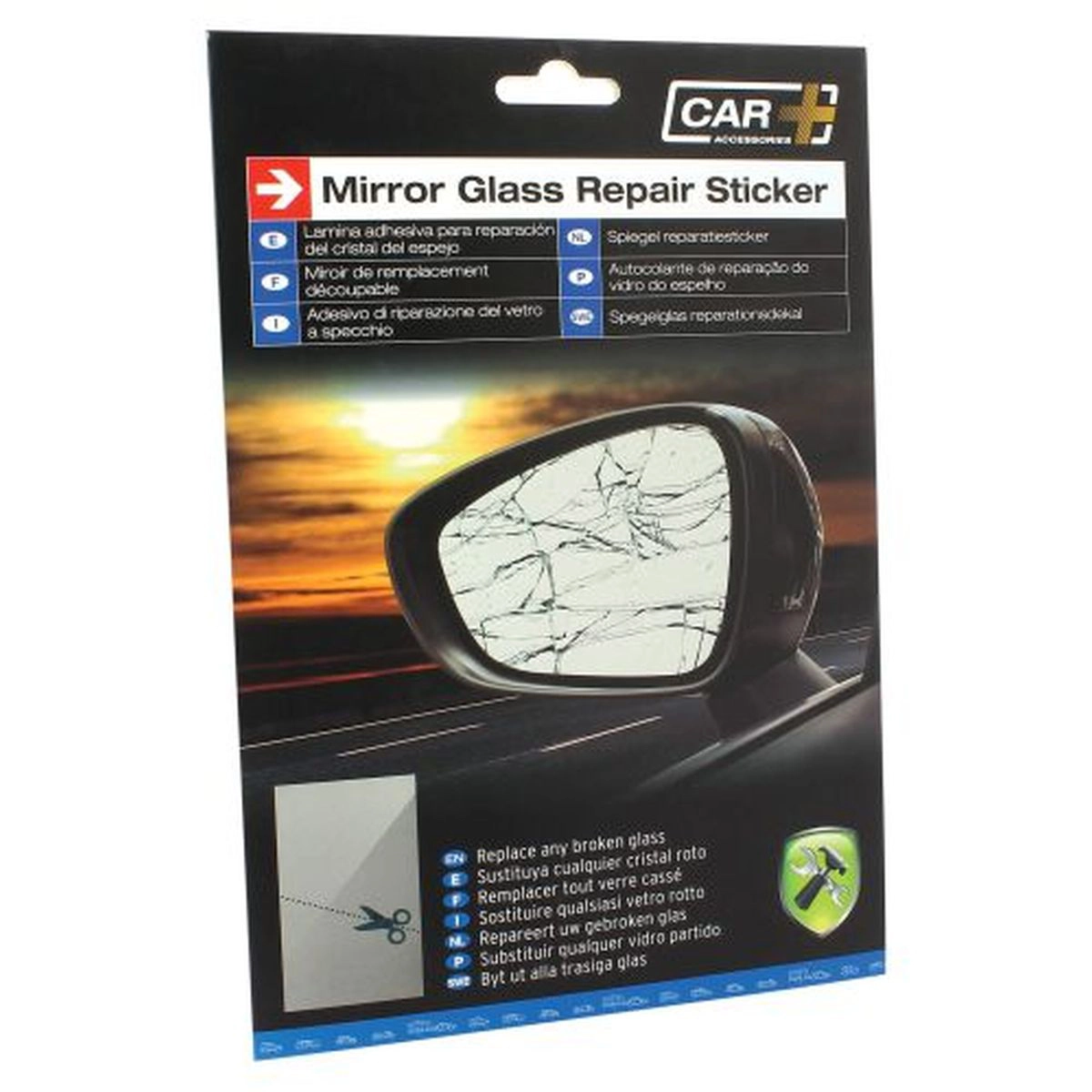 NALEPNICA ZA REPARACIJU STAKLA RETROVIZORA 253x178MM 