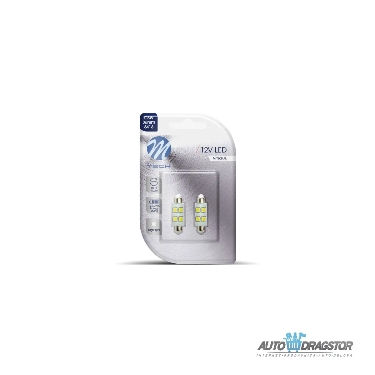 SIJALICA 12V SULFIDNA C5W,C10W SV 8.5 36mm 6x SMD5050 LED 2KOM 