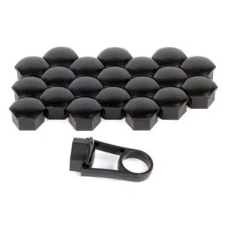 SET PLASTIČNIH POKLOPACA ZA ŠRAFOVE TOČKA 20KOM 17MM CRNI 