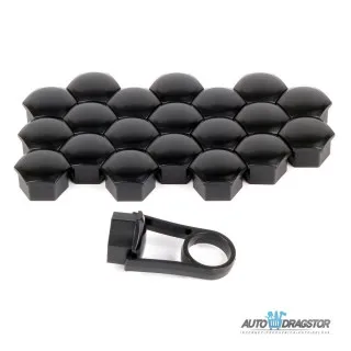 SET PLASTIČNIH POKLOPACA ZA ŠRAFOVE TOČKA 20KOM 19MM CRNI 