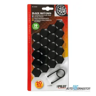 SET PLASTIČNIH POKLOPACA ZA ŠRAFOVE TOČKA 20KOM 19MM CRNI 