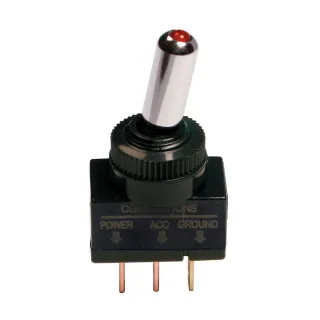 PREKIDAČ OD ALUMINIJUMA SA LED INDIKATOROM 12/24V MAX 20A SA 3 KONTAKTA,PREČNIKOM OD 12mm I DIMENZIJOM KABLA DO 7mm 