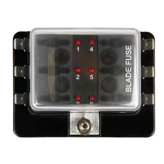 KUĆIŠTE ZA OSIGURAČE SA 6 LED INDIKATORA/I ULAZ/6 IZLAZA 