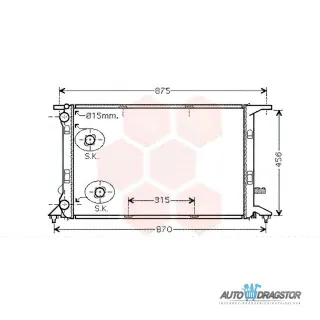 Hladnjak AUDI A4 (B8/8K), 07-16; A5 (B8/8T/F), 07-16; Q3 (8U), 11-; Q5 (8R), 09-16; 