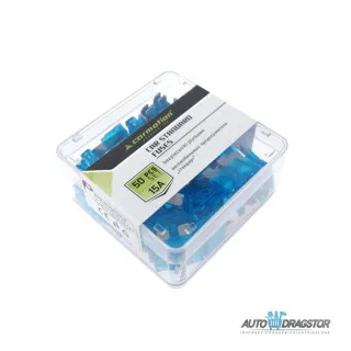 OSIGURAČI 15A 50KOM PLASTIČNA KUTIJA 