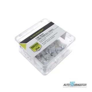 OSIGURAČI 25A 100KOM NISKI PROFIL PLASTIČNA KUTIJA 