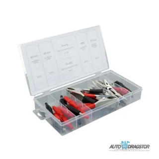 KLJEŠTA ZA START KABLOVE 28KOM SET SADRŽI:6KOM 50MM,6 KOM 38MM,10 MINI,2KOM 30A,2KOM 25A,2KOM 10A 