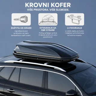 KROVNI KOFER CRNI 650L 173x82x40CM 