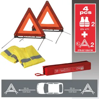 TROUGAO UPOZORENJA SET (TORBA,2xFLUO PRSLUK,2x TROUGAO) 