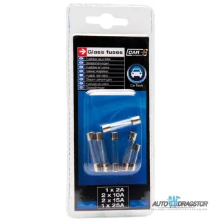 SET STAKLENIH OSIGURAČA 2/10/15/25A 6KOM 