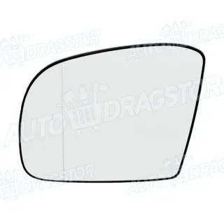 Staklo retrovizora sa nosačem MERCEDES M-KLASSE/ML (W164), 05-12; R-KLASSE (W251), 05-15; 