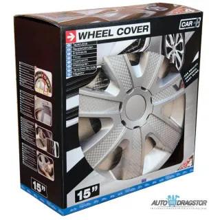 UNIVERZALNE RATKAPNE 15 VR CARBON-SILVER- ABS SET 